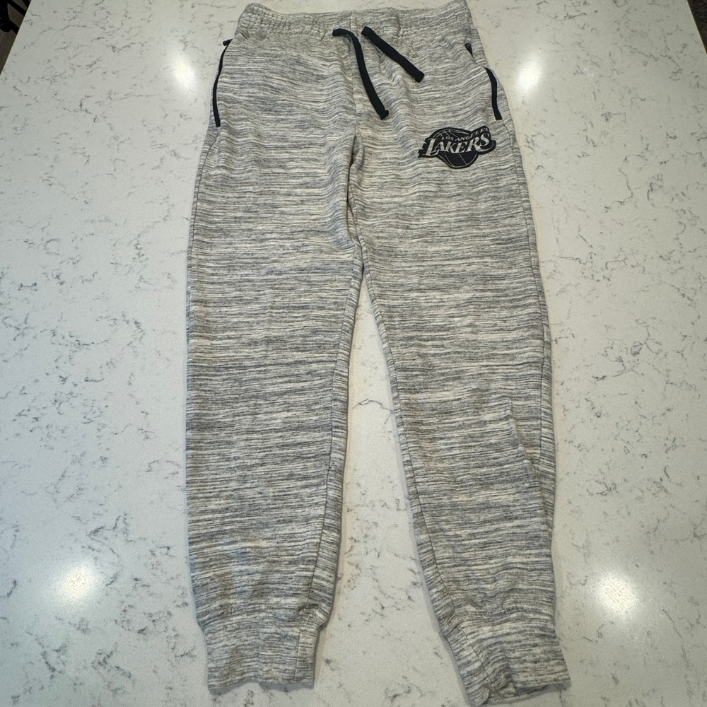 NBA Los Angeles Lakers Joggers Mens Medium Gray Space Dye Heathered Sweatpants